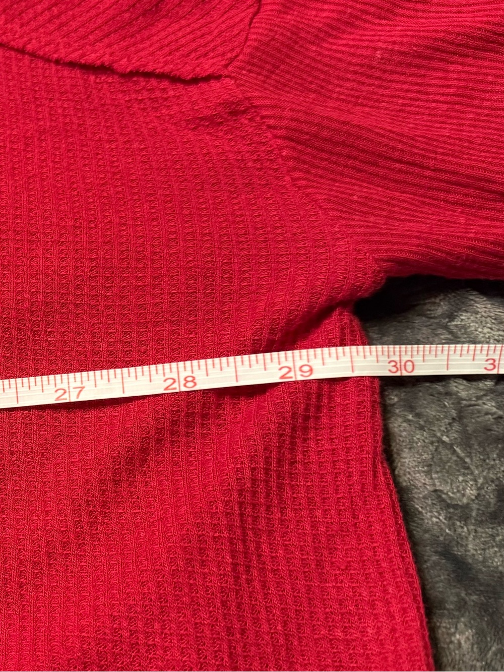 Free People Raspberry High-Low Waffle Henley Tunic - Picture 10 of 11